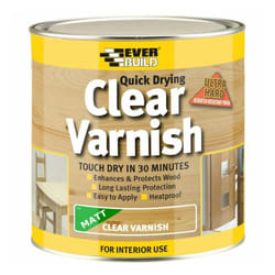 Everbuild Quick Drying Wood Varnish, Clear, Matt, 2.5L