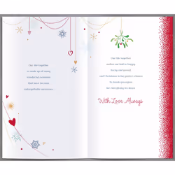 For The One I Love Traditional Embellished Christmas Card Special Xmas Cards