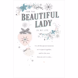 Beautiful Lady In My Life Traditional Embellished Christmas Card Xmas Cards