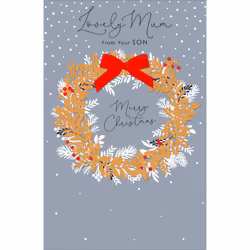 Mum From Your Son Traditional Foiled Christmas Greeting Card Special Xmas Cards