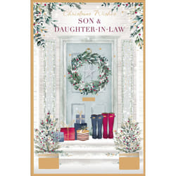 Son & Daughter-In-Law Traditional Foiled Christmas Greeting Card Xmas Cards