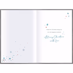 Just For You Grandson At Christmas Foiled Christmas Card Xmas Greeting Cards