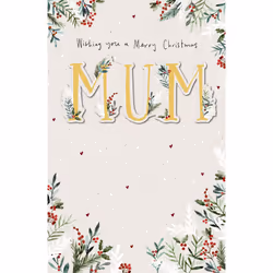 Merry Christmas Mum Special Embellished Christmas Card Xmas Greeting Cards
