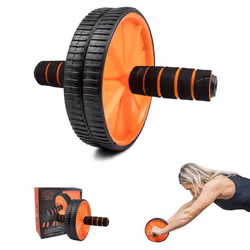 Phoenix Fitness Ab Roller - Abdominal Wheel for Ab Exercise & Core Workout for Men and Women at Home & Gym - Choice of Colour: Black - Black & Orange