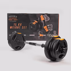 Phoenix Fitness Dumbbells Weight Set - Adjustable 2-in-1 Barbell Set for Exercise, Muscle and Strength Training - Weight: up to 15kg - Additional view 8