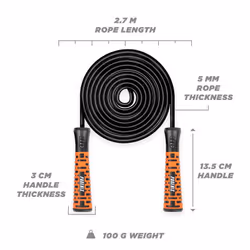 Phoenix Fitness Speed Skipping Rope - Orange