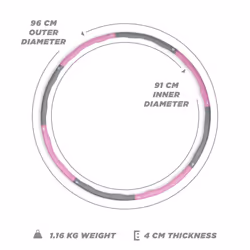 Phoenix Fitness Weighted Hula Hoop -  Pink