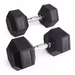 Phoenix Fitness Pair of 17.5KG Hex Dumbbells