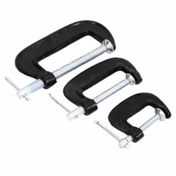 G Clamp 3Pc Small Mini Set G-Clamps T Hand Screw Grip 25mm 50mm 75mm Rolson 14189