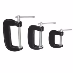 G Clamp 3Pc Small Mini Set G-Clamps T Hand Screw Grip 25mm 50mm 75mm Rolson 14189