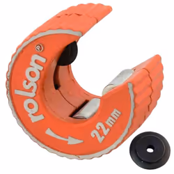 22mm Copper Pipe Tube Cutter Self-Locking Rotary & Spare Cutter Rolson 22408