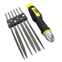 Rolson Precision Needle file set - 7pieces  with changeable files and handle 24616
