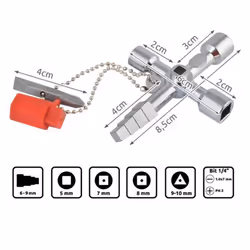 4 Way Utility Key Screwdriver Bit 4 Size Stepped Plumbers Key Rolson 35976