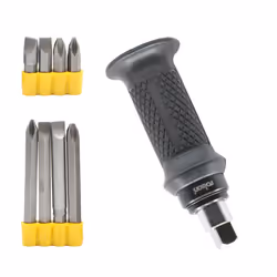 Rolson Impact Driver 1/2inch Square Composite Handle 38815 with 8 bits ( 4x35mm 4x80mm long) 38815