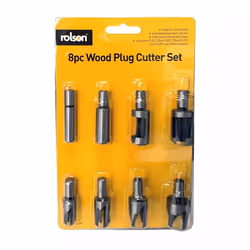 9.5mm Shank Wood Plug Cutter 8 Piece Set - Pieces Rolson 4859 New Brand Drill -  wood plug cutter 8 pieces rolson 48598 new brand drill set carpentry