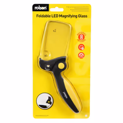 Rolson Folding Magnifying Glass with 2 Magnifying Strengths and LED Light 60331