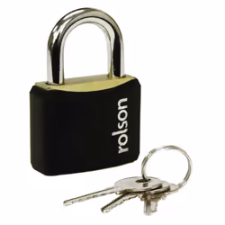 Steel Padlock 30mm 40mm 50mm 60mm Black Steel Body Brass Cylinder 3 Keys Safety Lock Rolson - 30mm