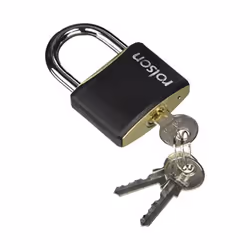 Steel Padlock 30mm 40mm 50mm 60mm Black Steel Body Brass Cylinder 3 Keys Safety Lock Rolson - 50mm