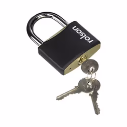 Steel Padlock 30mm 40mm 50mm 60mm Black Steel Body Brass Cylinder 3 Keys Safety Lock Rolson - 60mm