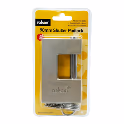 Rolson Shutter Padlock: Heavy Duty 90mm Solid Iron Bodied with 4 keys 66489