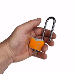 Rolson 40mm Iron Padlock Long 58mm Shackle with 3 keys and protective jacket 66545