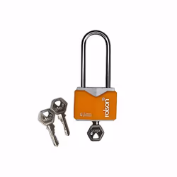 Rolson 40mm Iron Padlock Long 58mm Shackle with 3 keys and protective jacket 66545