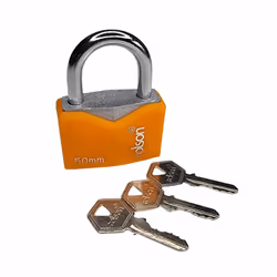 Rolson 50mm Iron Padlock with 3 keys and protective jacket 66546