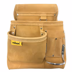 68525 Single Leather Tool Organiser Pouch With Metal Hammer Holder - Light Camel, Size Small