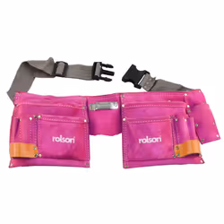 Pink Double Leather Tool Pouch - tool double pink leather pouch belt ladies rolson 68630