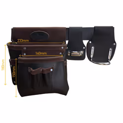 Single Leather Belt With Tape and Hammer Holder