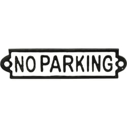 Rolson NO PARKING Cast Iron Sign, Black/White, 1 x 25 x 10.5 cm