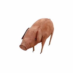 Hand Painted Pink Pig Garden Ornament