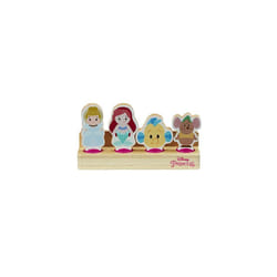DISNEY PRINCESS WOODEN PRINCESS 4-FIGURE SET Beautiful Preschool Wooden Toy, Imaginative Play, FSC Certified Sustainable, Gift For 2 - 5 Year Old