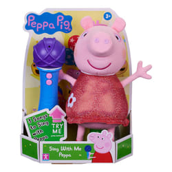 08117, Sing With Me Peppa, Interactive Feature Plush, Musical Soft Microphone, Toys, Gift for Preschoolers, Multicolour