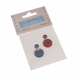 Fabric Covered Wood Buttons - per pack of 2