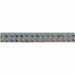 Minerva 5mm Faux Suede Diamante Trim Blue - per metre