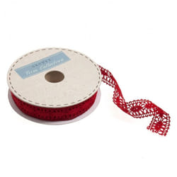 Minerva 23mm Polycotton Lace Trim Red - per metre