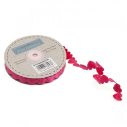 Minerva 15mm Satin Heart Trim Dark Pink - per metre