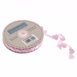 Minerva 15mm Satin Heart Trim Pink - per metre