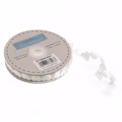 Minerva 15mm Satin Heart Trim White - per metre