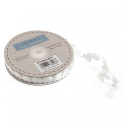 Minerva 15mm Satin Heart Trim White - per metre