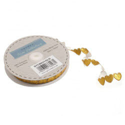 Minerva 15mm Glitter Heart Trim Gold - per metre