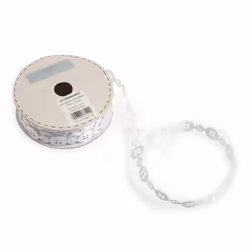 Minerva 10mm Button Satin Trim White - per metre
