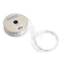 Minerva 10mm Button Satin Trim White - per metre