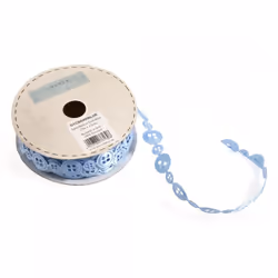 Minerva 10mm Button Satin Trim Blue - per metre