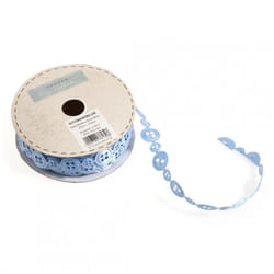 Minerva 10mm Button Satin Trim Blue - per metre