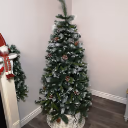 Snowtime 6ft (1.8m) Frosted Glacier Pine Christmas Tree Snow Tipped & Pine Cones