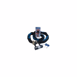Oxford 10 Square Link Chain with Double Locking Padlock - Black, 1.4 x 10 mm
