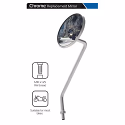 Oxford Chrome Motorcycle Mirror Glass Right Side 10mm