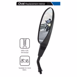 Oxford Motorcycle Replacement Mirror Motorbike Black Rear View Oval Left